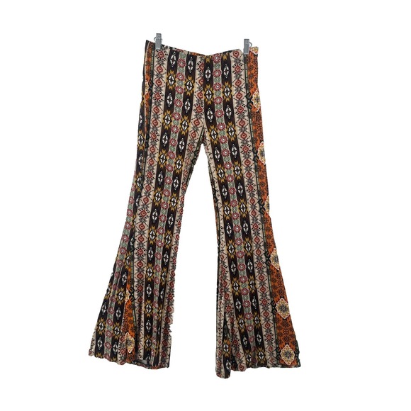 Sans Souci Pants - Boho Festival‎ Wide Leg Pants Women's Large Hippie 70s Bell Bottom Flare Artsy